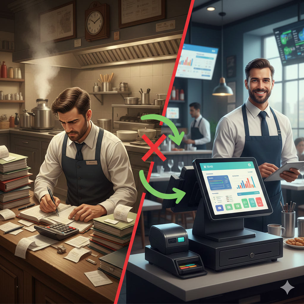 Manual billing versus pos software comparison in restaurant billing system